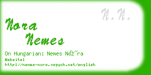 nora nemes business card